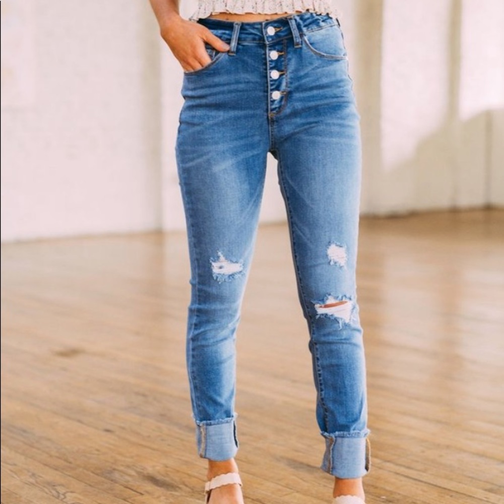 Judy Blue High Waist Distressed Skinny Jeans